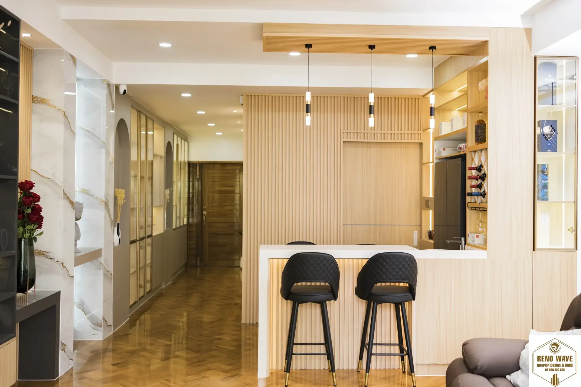 Bedroom with custom wardrobe