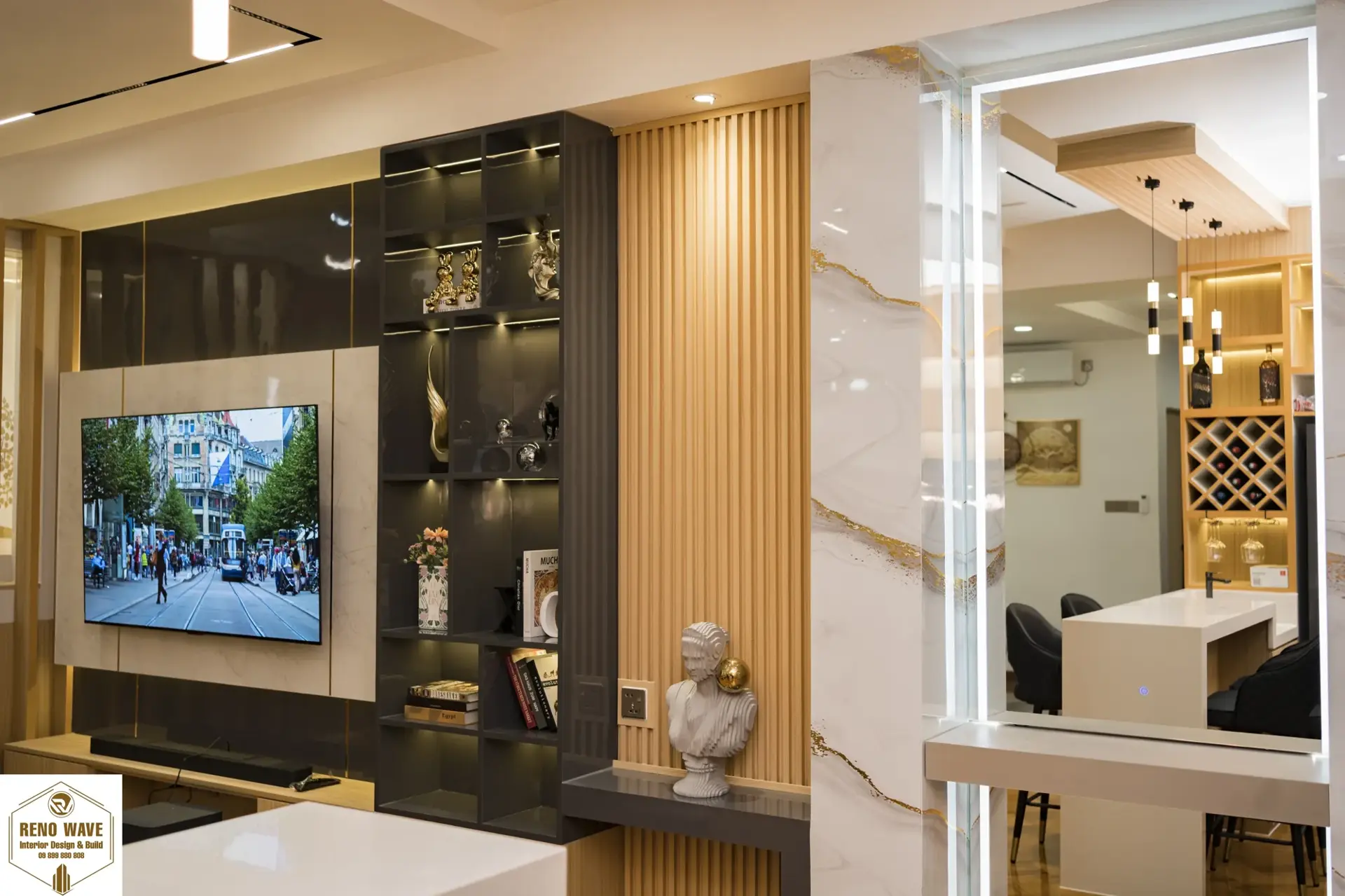 Living room feature wall